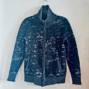 All Saints Unisex Turtleneck Black & Grey Knit Jacket size S/M